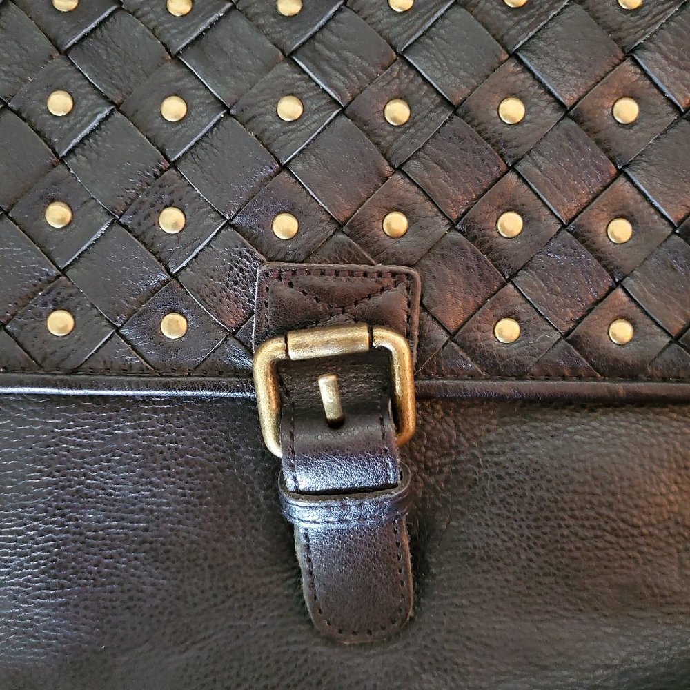 Wilson's Black Leather "Vintage" Studded Crossbody Purse - Picture 1 of 10